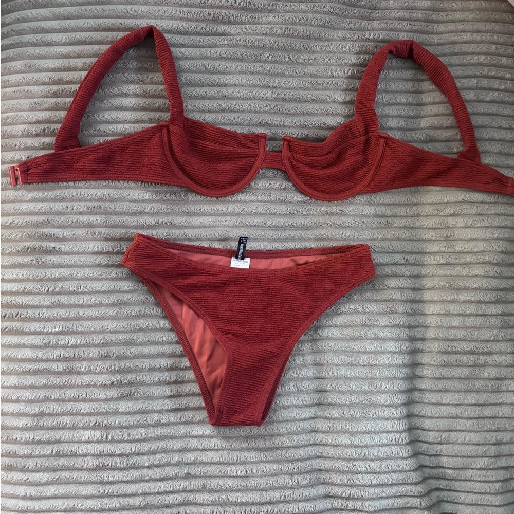 PrettyLittleThing Rust Bikini Set Swimwear